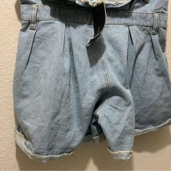 Fashion Nova button fly distressed Jean shorts Can’t cuff me denim shorts 7 - Picture 5 of 10